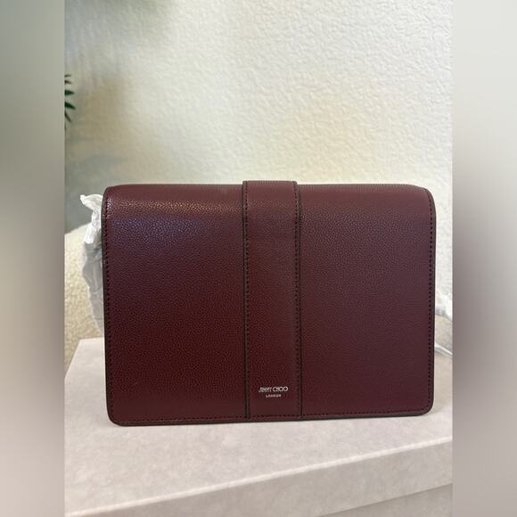 Jimmy Choo Cheri Burgundy Clutch with Crystal Buckle - Picture 5 of 7